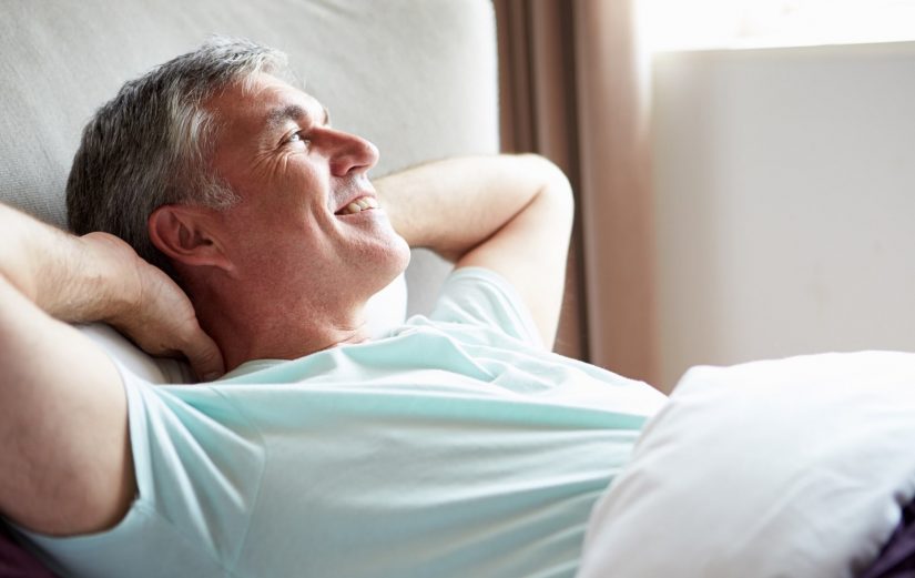 Man resting Man lying in bed
